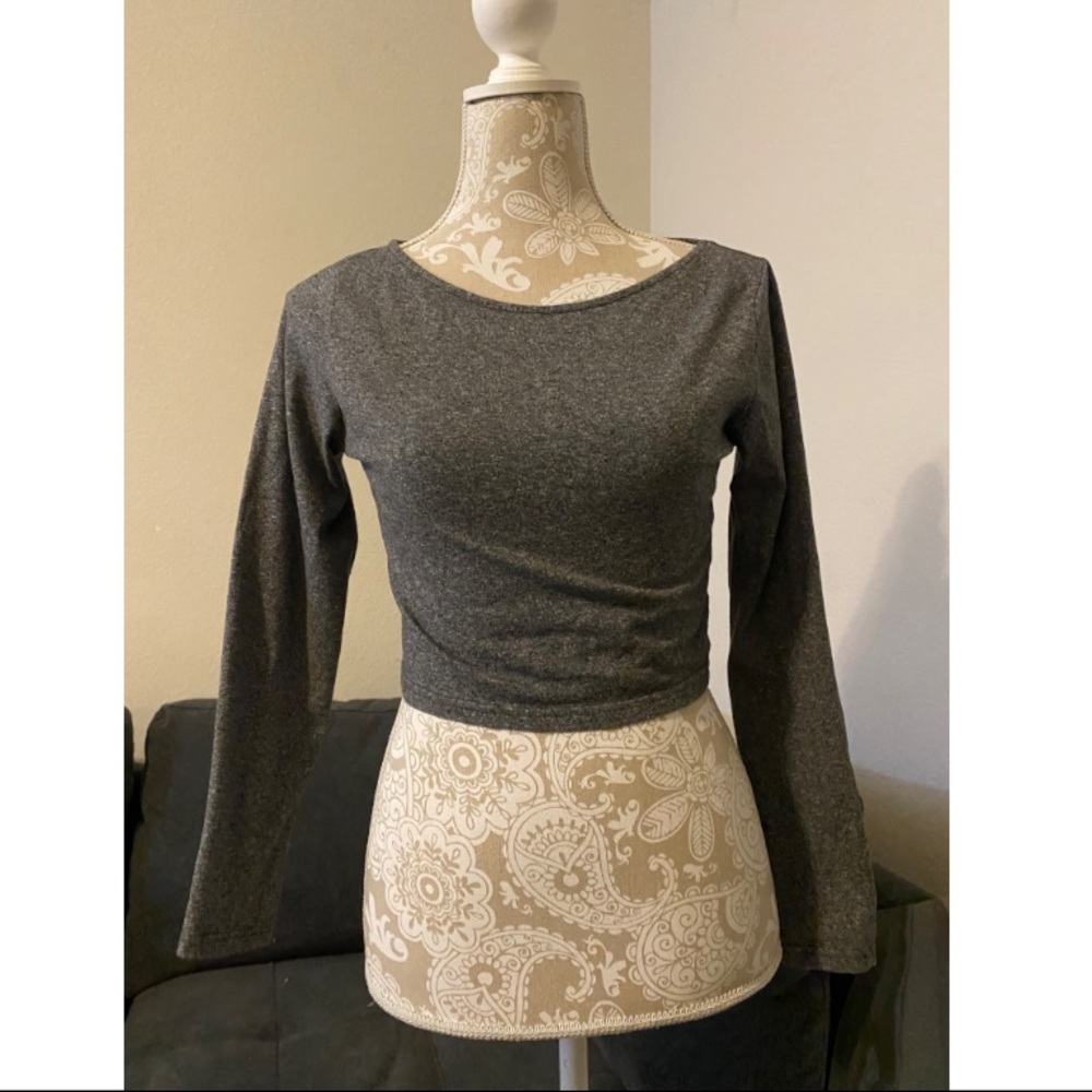 Gray crop long sleeve